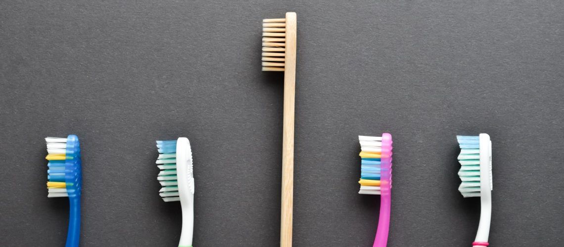 Line of Toothbrushes