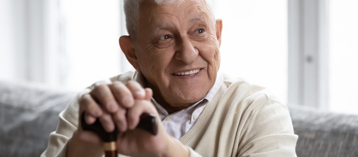 Elderly man smiling